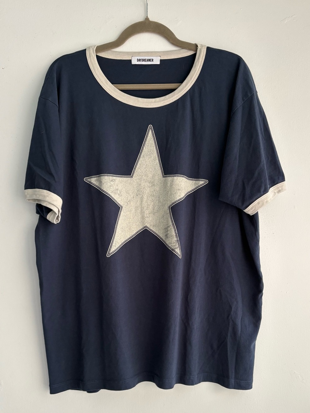 Free People Daydreamer Classic Star Oversized Ringer Tee🔥XL• Navy - Picture 7 of 10